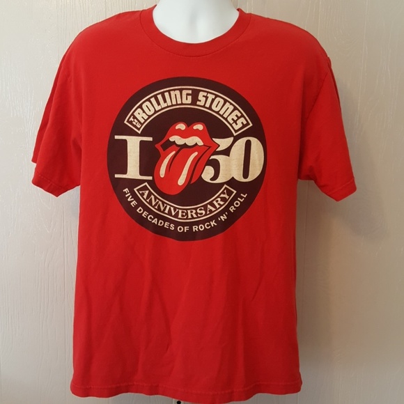 red rolling stones shirt
